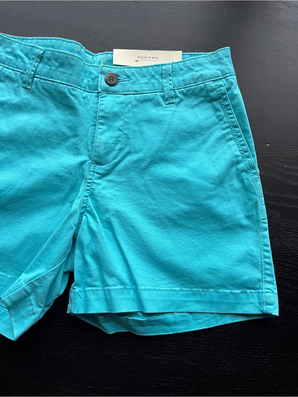 Sonoma Goods for Life (Original $30) Teal Everyday Chino Shorts Size 4 - Picture 14 of 16